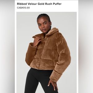 Alo Ribbed Velour Gold Rush Puffer